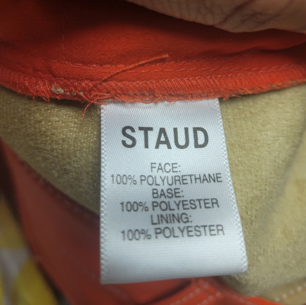 Staud Cherry Red size 10 faux leather pants - Picture 6 of 7